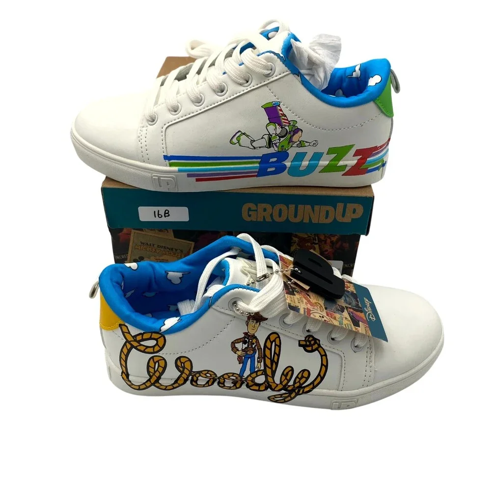 Ground Up Buzz Lightyear Woody Unisex Kid 4 White Disney Toy Story Shoes